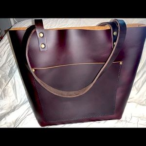 Portland Leather Goods medium tote in dark cherry